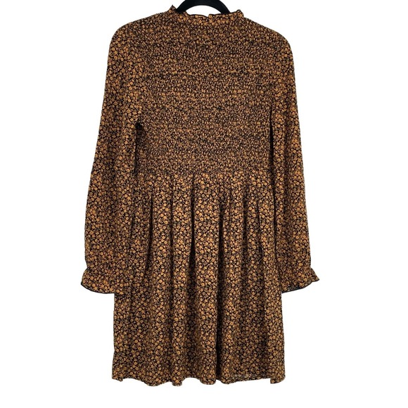 Allegra K Women's Floral Ruffle Neck Long Sleeve A-Line Smocked Dress Size M - Picture 3 of 14